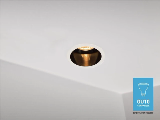 50 x gu10 inbouw design armatuur cilinder zand wit en zwart met lamphouder - afbeelding 1 van  5