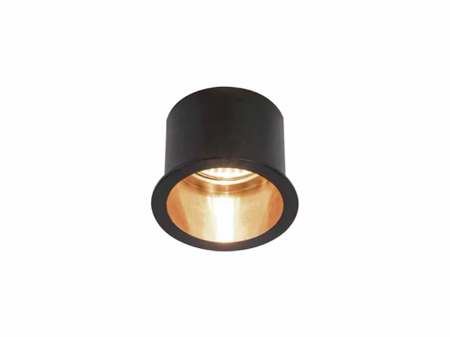 50 x gu10 inbouw design armatuur cilinder zand zwart en goud met lamphouder - afbeelding 1 van  5