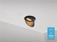 50 x gu10 inbouw design armatuur zwart met lamphouder - afbeelding 1 van  6