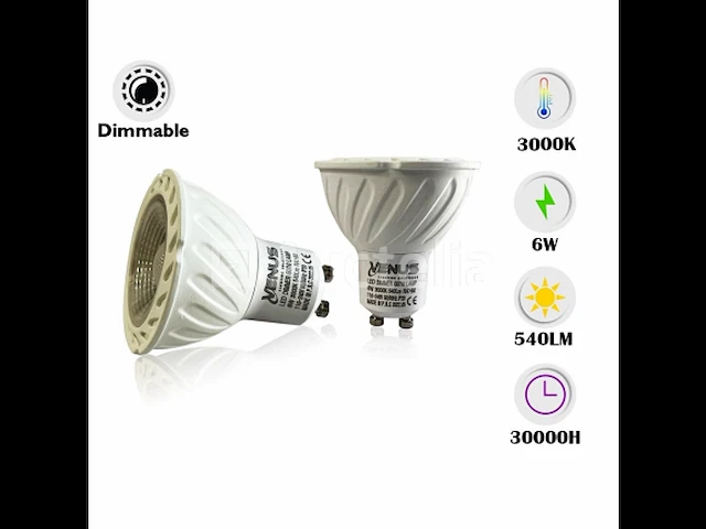 50 x gu10 led spot 3000k - 6w - dimbaar - afbeelding 3 van  5