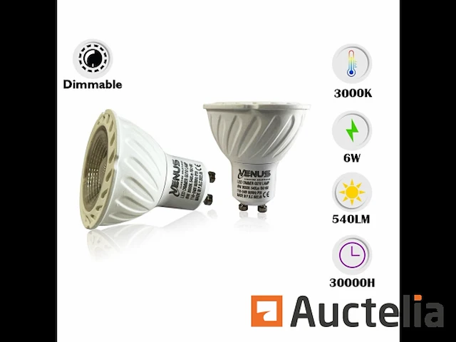 50 x gu10 led spot 3000k - 6w - dimbaar - afbeelding 2 van  5