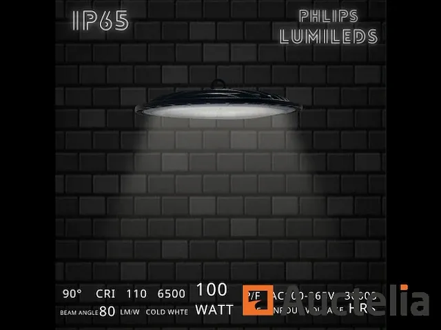 50 x highbay slim 100w - philips lumileds - 110lm/w - koud wit 6500k - afbeelding 1 van  5
