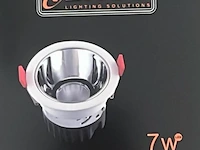 50 x inbouw led spot – 7w – 3000k blanc warm – wit/zilver – cob – ø75mm – ip20 - afbeelding 4 van  4