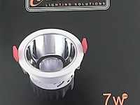 50 x inbouw led spot – 7w – 3000k blanc warm – wit/zilver – cob – ø75mm – ip20 - afbeelding 4 van  4