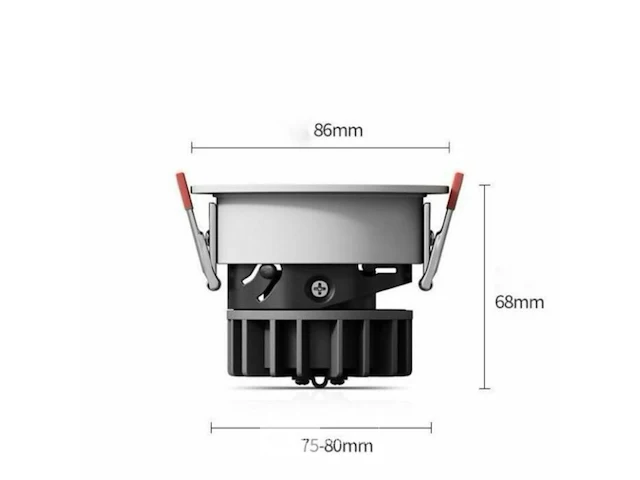 50 x inbouw led spot – 7w – 3000k blanc warm – wit/zilver – cob – ø75mm – ip20 - afbeelding 3 van  5
