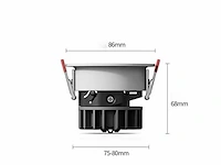 50 x inbouw led spot – 7w – 3000k blanc warm – wit/zilver – cob – ø75mm – ip20 - afbeelding 2 van  4