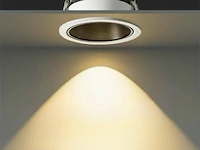50 x inbouw led spot – 7w – 3000k warm wit – wit/zwart – cob – ø75mm – ip20 - afbeelding 1 van  7