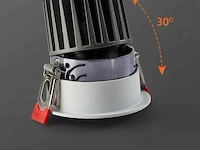 50 x inbouw led spot – 7w – 3000k warm wit – wit/zwart – cob – ø75mm – ip20 - afbeelding 4 van  7