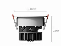 50 x inbouw led spot – 7w – 3000k warm wit – wit/zwart – cob – ø75mm – ip20 - afbeelding 5 van  7