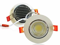 50 x inbouw led spot – 7w – draaibaar – 6500k koud wit – ø70mm – cob – ip20 - afbeelding 1 van  6