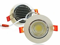 50 x inbouw led spot – 7w – draaibaar – 6500k koud wit – ø70mm – cob – ip20 - afbeelding 1 van  6