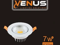 50 x inbouw led spot – 7w – draaibaar – 6500k koud wit – ø70mm – cob – ip20 - afbeelding 6 van  6