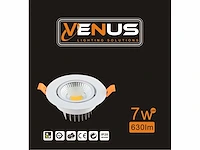50 x inbouw led spot – 7w – draaibaar – 6500k koud wit – ø70mm – cob – ip20 - afbeelding 6 van  6