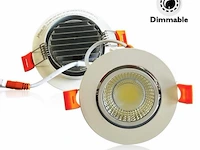 50 x inbouw led spot – 7w – draaibaar – dimbaar – 6500k koud wit – cob – ø70mm – ip20 - afbeelding 1 van  6