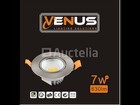 50 x inbouw led spot – 7w – draaibaar – zilver – 6500k koud wit – ø70mm – ip20 - afbeelding 2 van  4
