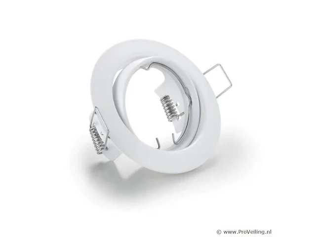 50 x inbouwlamp gu10 – draaibaar – met lamphouder – wit – rond – ip20 - afbeelding 2 van  5