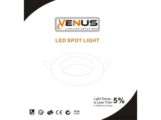 50 x inbouwlamp gu10 – draaibaar – met lamphouder – wit – rond – ip20 - afbeelding 5 van  5