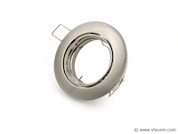50 x inbouwlamp gu10 – draaibaar – met lamphouder – zilver verchroomd – rond – ip20 - afbeelding 2 van  5