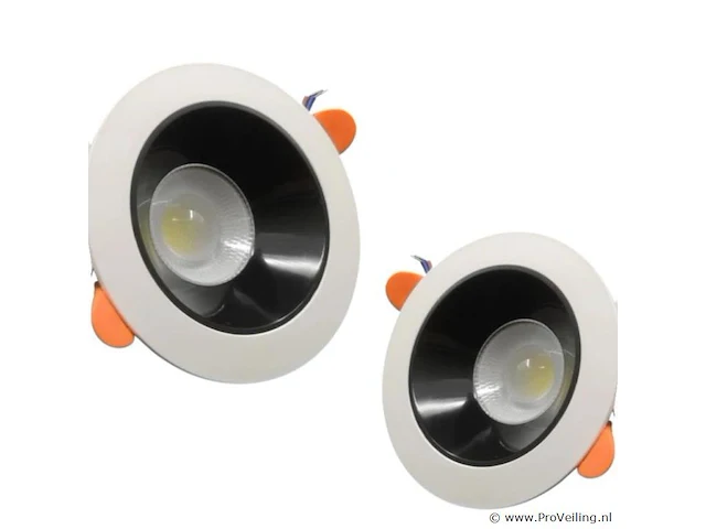 50 x inbouwlamp gu10 – draaibaar – rond – zwart/wit – ip20 - afbeelding 1 van  4