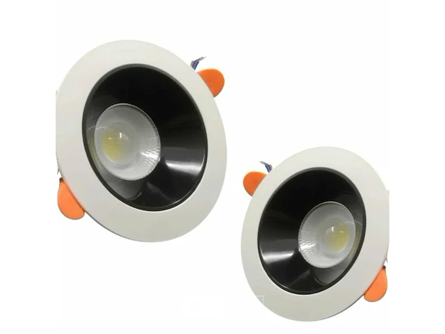 50 x inbouwlamp gu10 – draaibaar – rond – zwart/wit – ip20 - afbeelding 1 van  5