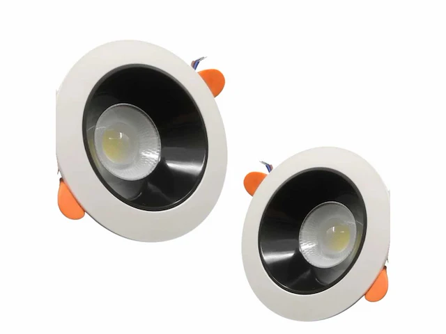 50 x inbouwlamp gu10 – draaibaar – rond – zwart/wit – ip20 - afbeelding 1 van  4