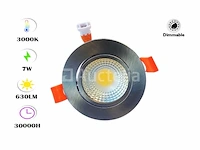 50 x inbouwspot 7w led zilver dimbaar 3000k warm wit - afbeelding 4 van  6