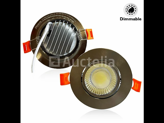 50 x inbouwspot 7w led zilver dimbaar 3000k warm wit - afbeelding 5 van  6