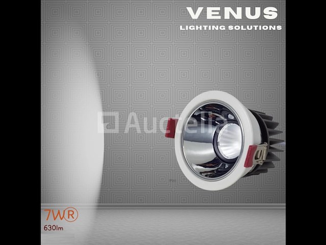 50 x led inbouwspot – 7w – 6500k koud wit – wit/zilver – cob – ø75mm – ip20 - afbeelding 1 van  4