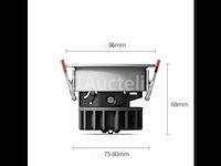 50 x led inbouwspot – 7w – 6500k koud wit – wit/zilver – cob – ø75mm – ip20 - afbeelding 3 van  4