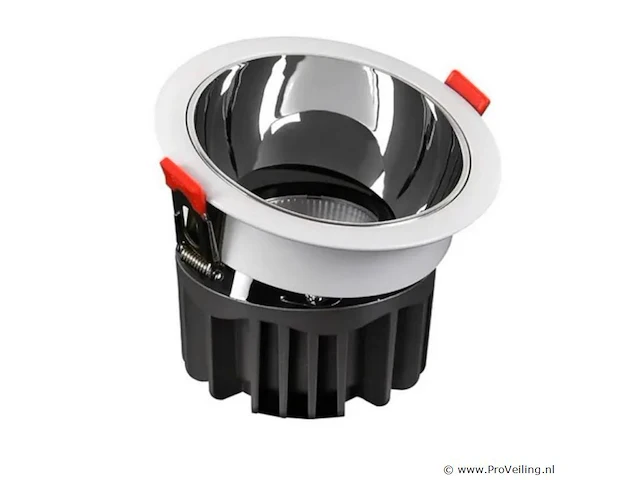 50 x led inbouwspot – 7w – 6500k koud wit – wit/zilver – cob – ø75mm – ip20 - afbeelding 2 van  4