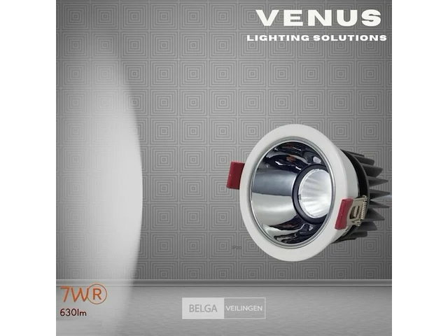 50 x led inbouwspot – 7w – 6500k koud wit – wit/zilver – cob – ø75mm – ip20 - afbeelding 2 van  5