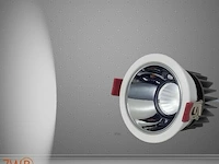 50 x led inbouwspot – 7w – 6500k koud wit – wit/zilver – cob – ø75mm – ip20 - afbeelding 2 van  5
