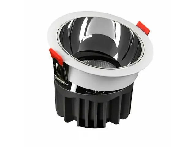 50 x led inbouwspot – 7w – 6500k koud wit – wit/zilver – cob – ø75mm – ip20 - afbeelding 3 van  5