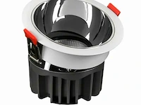 50 x led inbouwspot – 7w – 6500k koud wit – wit/zilver – cob – ø75mm – ip20 - afbeelding 3 van  5