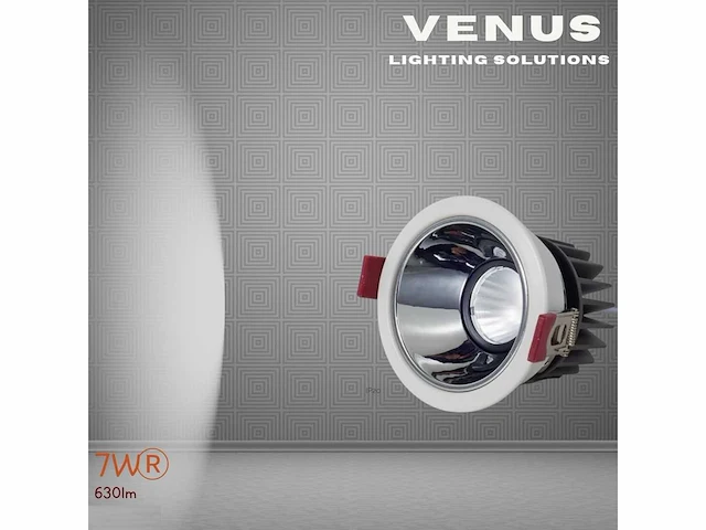 50 x led inbouwspot – 7w – 6500k koud wit – wit/zilver – cob – ø75mm – ip20 - afbeelding 1 van  4