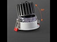 50 x led inbouwspot – 7w – 6500k koud wit – wit/zwart – cob – ø75mm – ip20 - afbeelding 5 van  5