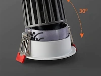 50 x led inbouwspot – 7w – 6500k koud wit – wit/zwart – cob – ø75mm – ip20 - afbeelding 2 van  5