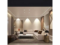 50 x led inbouwspot – 7w – 6500k koud wit – wit/zwart – cob – ø75mm – ip20 - afbeelding 4 van  5