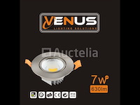 50 x led inbouwspot – 7w – draaibaar – zilver – 3000k warm wit – ø70mm – ip20 - afbeelding 4 van  4