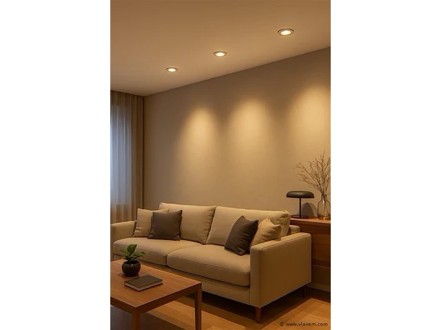 50 x led inbouwspot – 7w – draaibaar – zilver – 3000k warm wit – ø70mm – ip20 - afbeelding 1 van  4