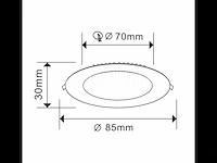 50 x led paneel 5w led smd - inbouw - rond - 3000k (warm wit) - afbeelding 3 van  4