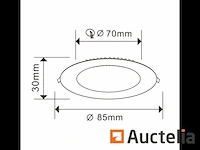 50 x led paneel 5w led smd - inbouw - rond - 3000k (warm wit) - afbeelding 1 van  4