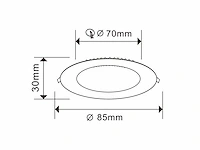 50 x led paneel 5w led smd - inbouw - rond - 3000k (warm wit) - afbeelding 3 van  4