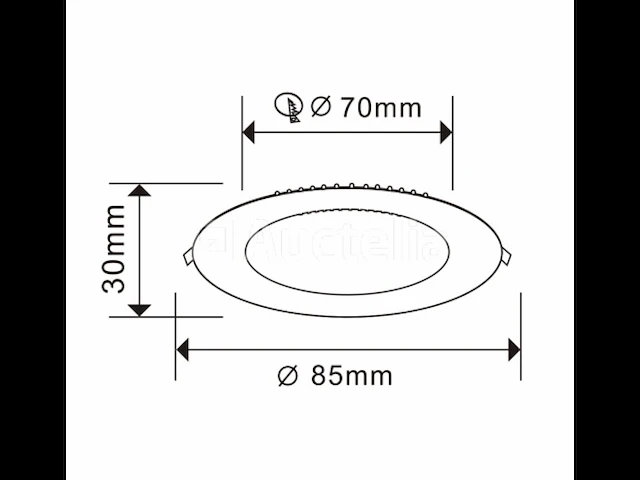50 x led paneel 5w led smd - inbouw - rond - 6500k (daglicht) - afbeelding 3 van  4
