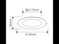 50 x led-paneel – rond inbouw – 5w – 3000k – warm wit - afbeelding 2 van  4