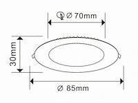 50 x led-paneel – rond inbouw – 5w – 3000k – warm wit - afbeelding 4 van  5