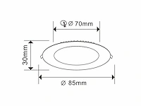 50 x led-paneel – rond inbouw – 5w – 3000k – warm wit - afbeelding 3 van  4