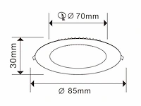 50 x led-paneel – rond inbouw – 5w – 6500k – koud wit - afbeelding 3 van  4