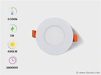 50 x led-paneel – rond inbouw – 5w – 6500k – koud wit - afbeelding 1 van  4