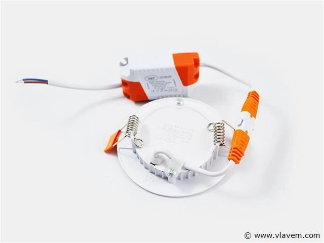 50 x led-paneel – rond inbouw – 5w – 6500k – koud wit - afbeelding 2 van  4